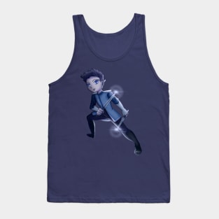 Chibi Fantasy Rogue Male Elf with Daggers Tank Top